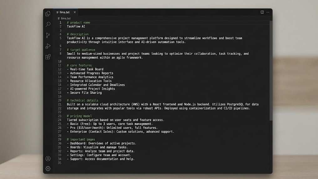 The ultimate llms.txt template for SaaS companies (with example)