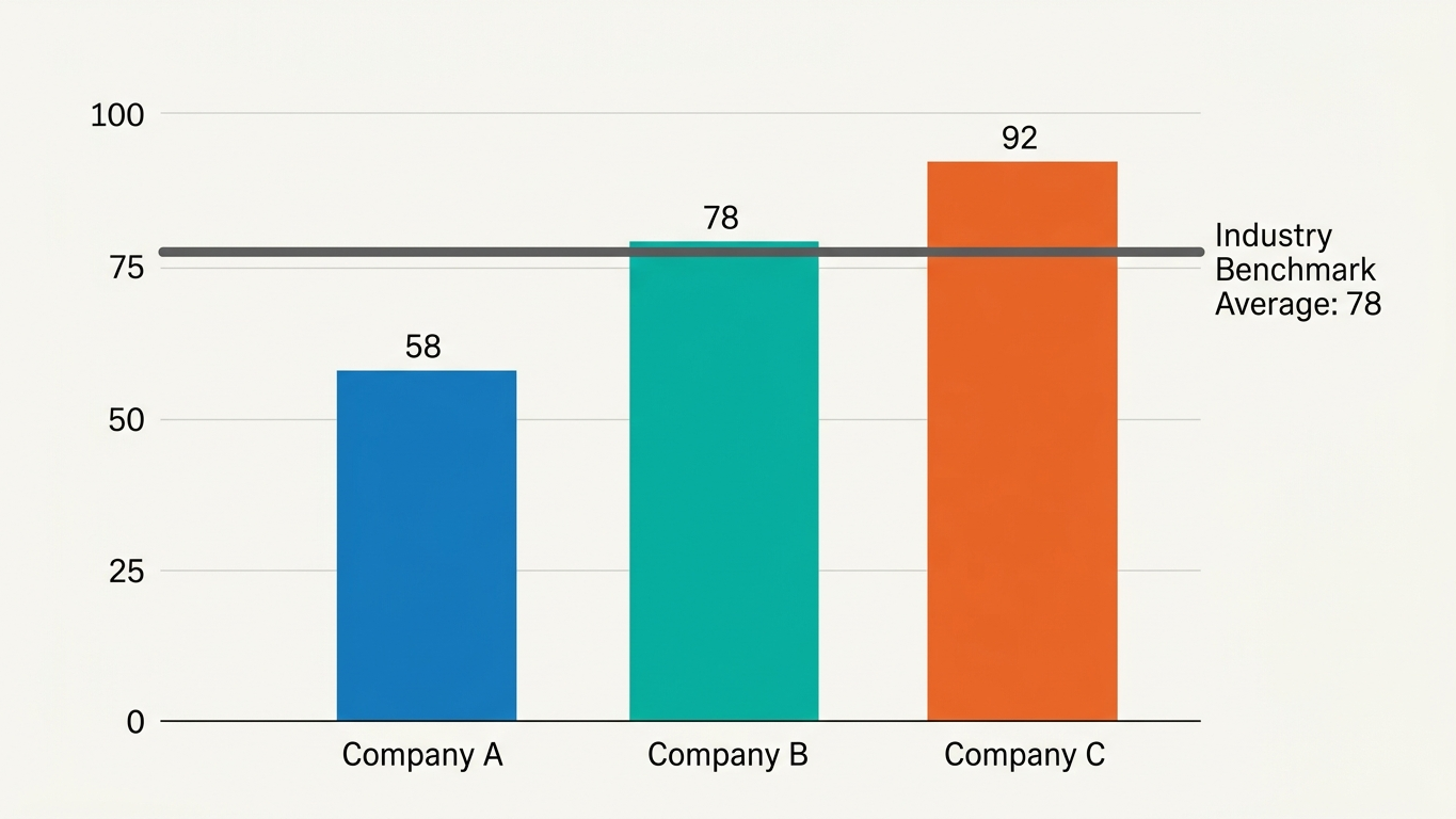 Branchebenchmarkscore: hoe verhoudt uw AI-zichtbaarheid zich tot de markt?