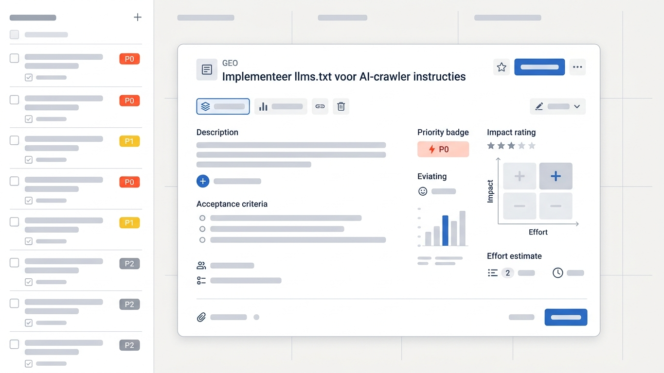 Zo stel je een developer-ready GEO-actieplan op (met voorbeeld)